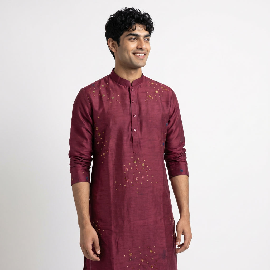 Classic Deep Maroon Straight Kurta(1923)