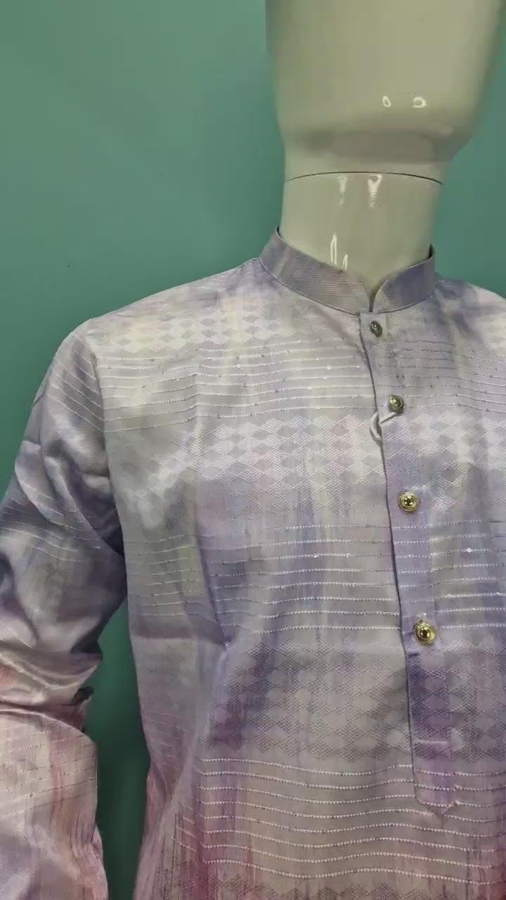 Men’s Jacquard Kurta in Watercolor Wash Design(2020)