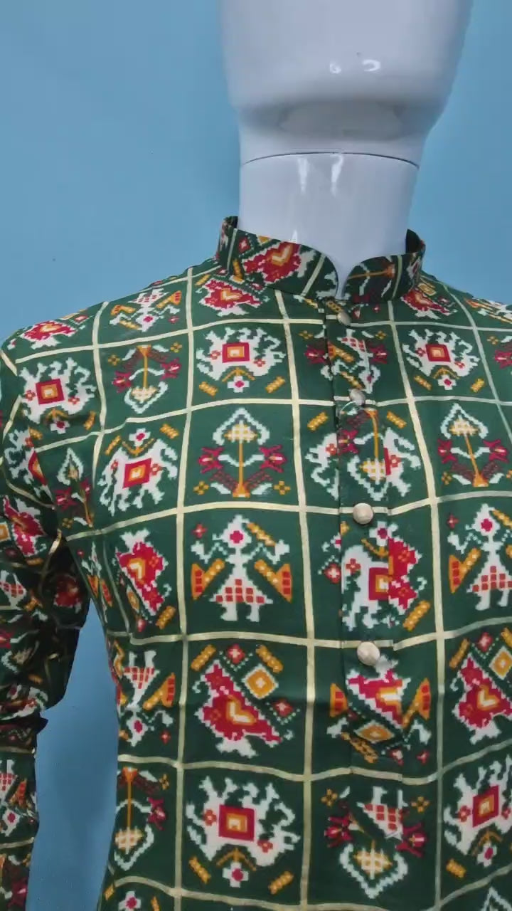 Men's Patoda Print Multicolourd Kurta(2409)
