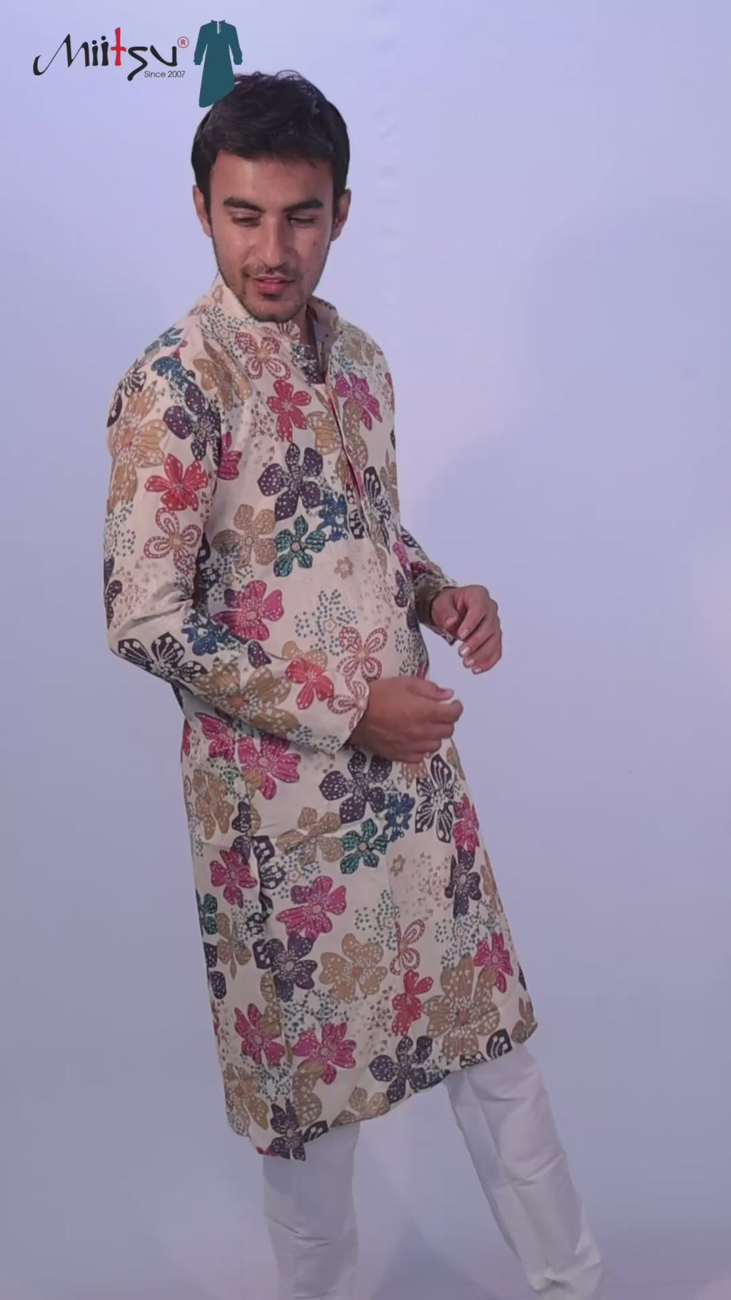 Floral Symphony Cotton Kurta (7450)