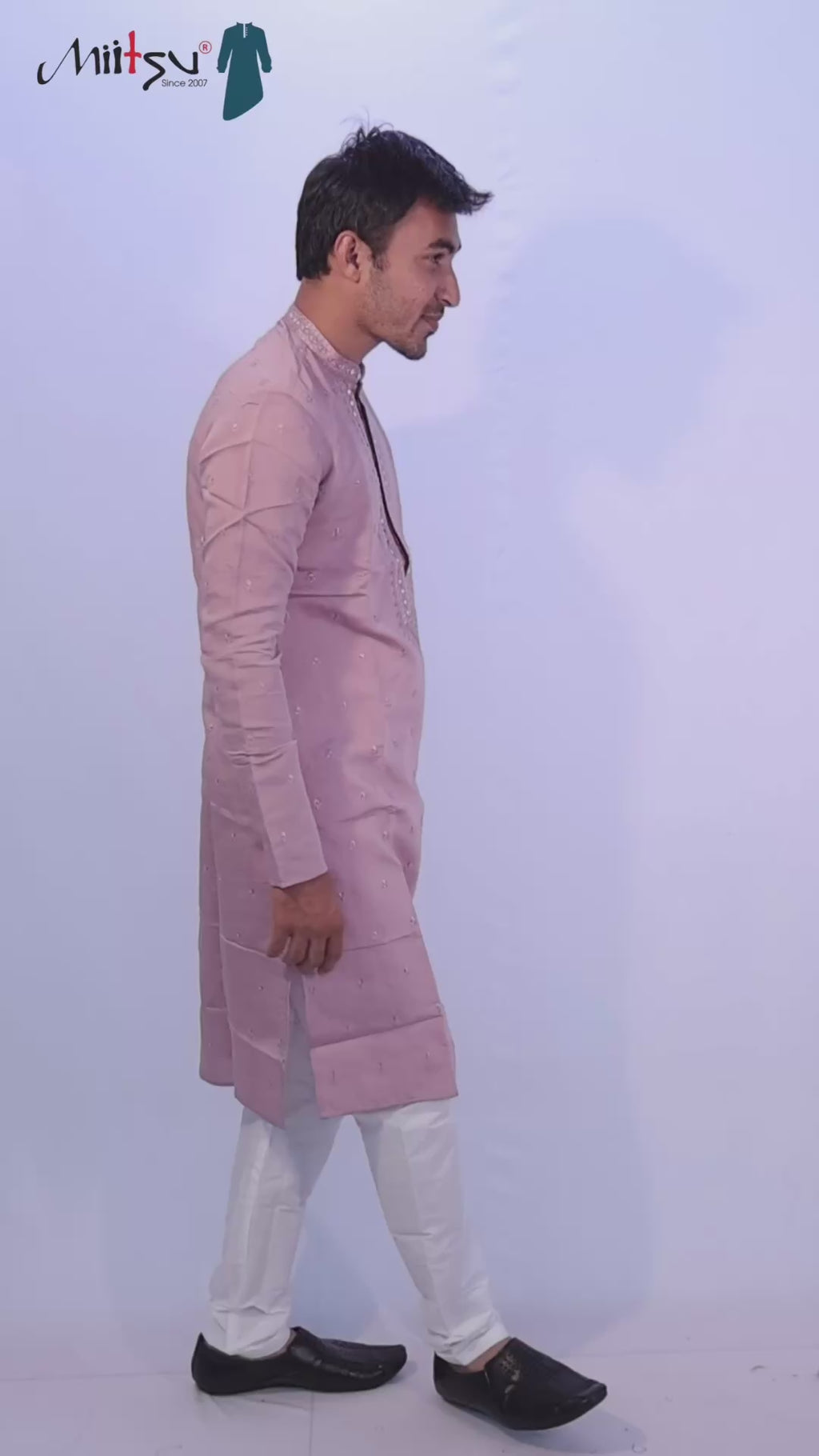 Mauve Majesty Mirror-Embroidered Kurta Set (7370)