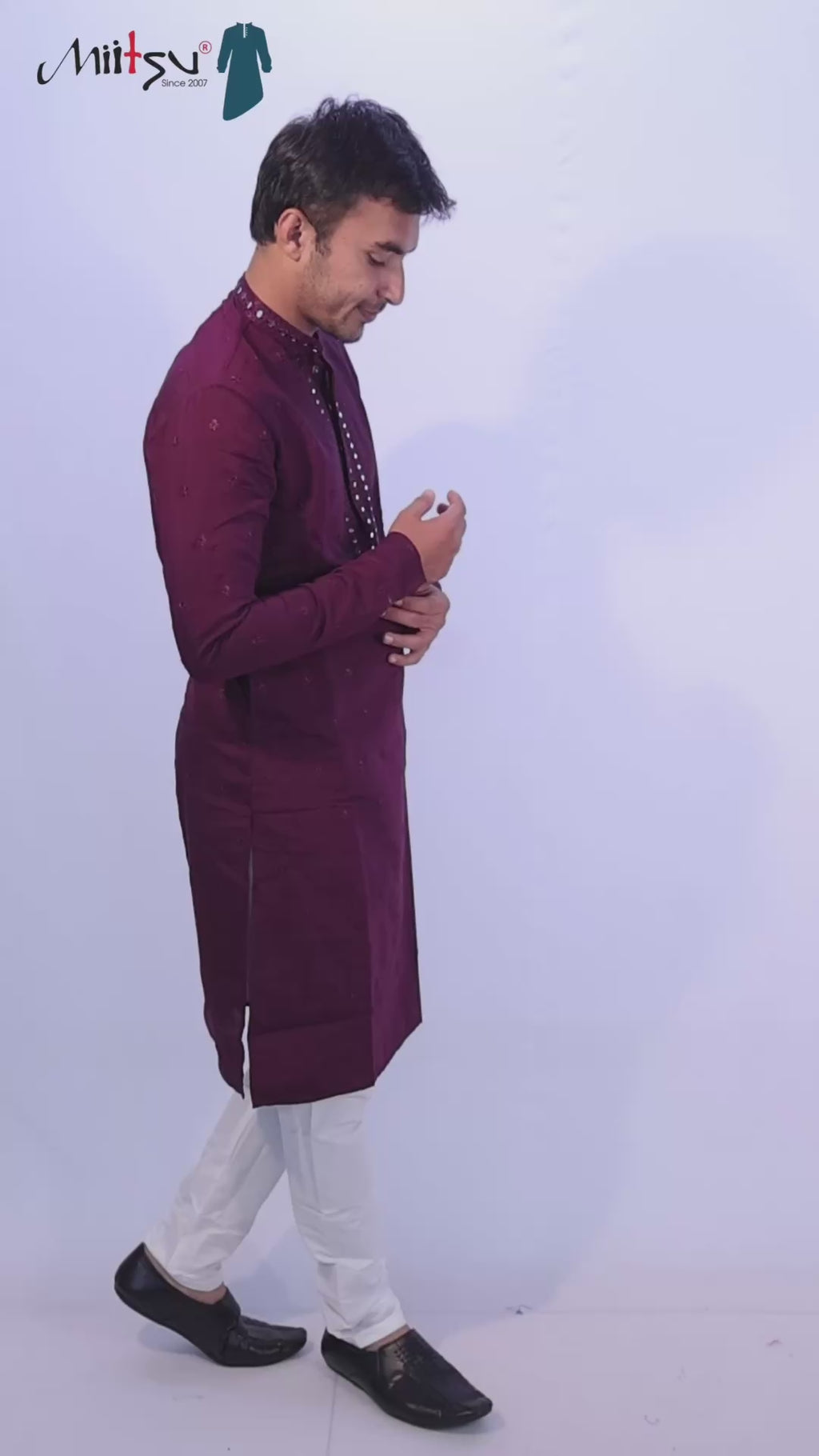 Regal Wine Mirror Kurta Set (7370)