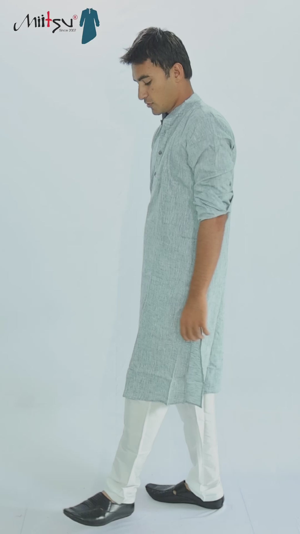 Mist Grey Lilen Kurta (LL01)