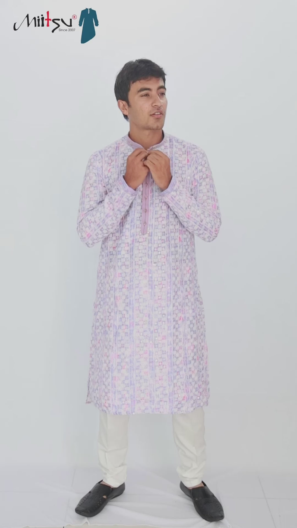 Men’s Pastel Multicolor Kurta Set – Subtle Elegance (7280)