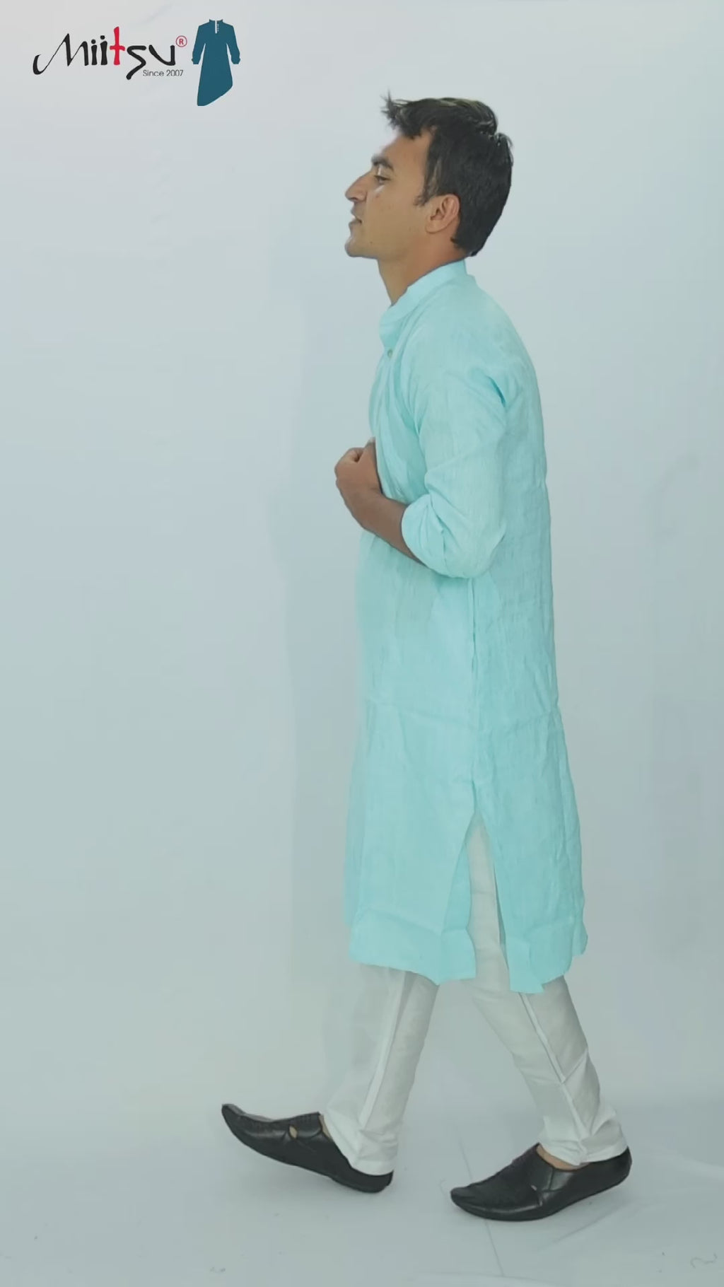 Sky Mist Lilen Kurta (LL01)