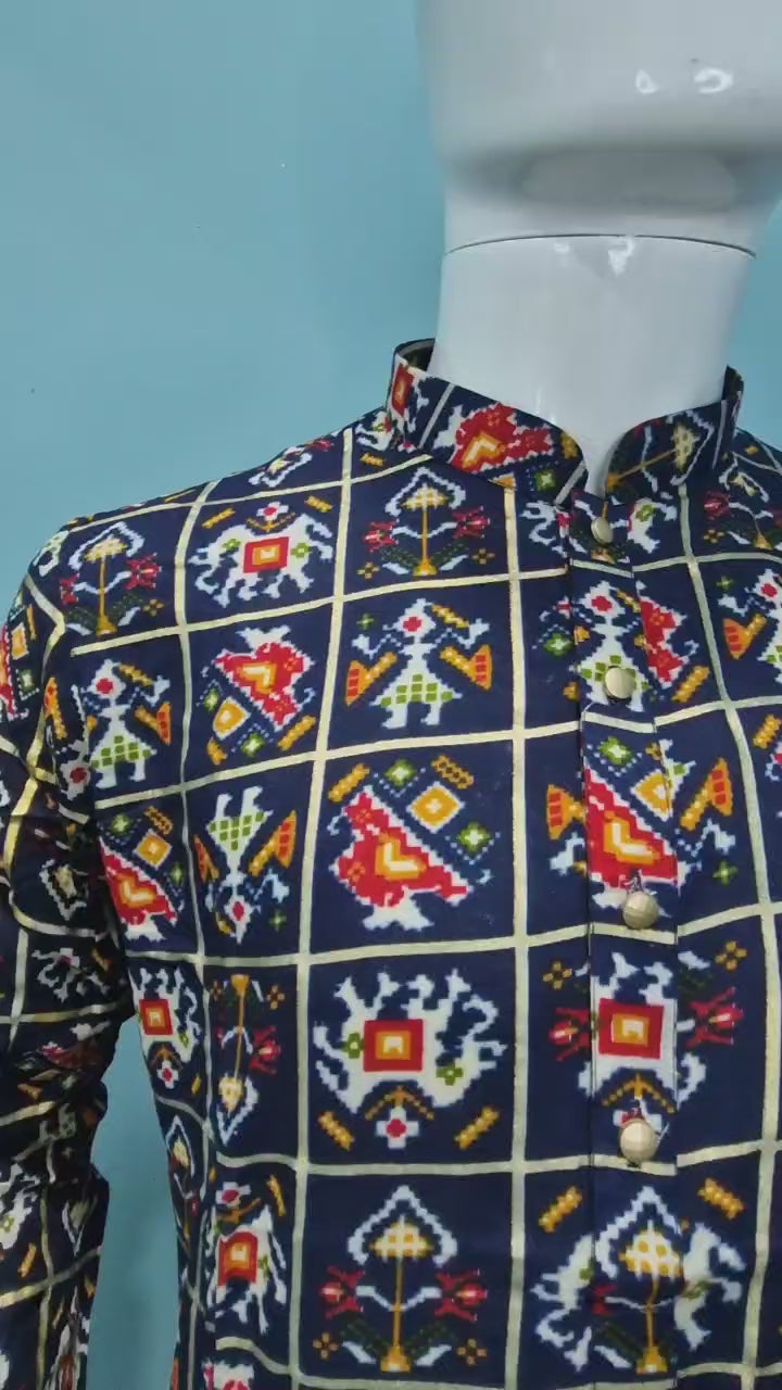 Men's Patoda Print Multicolourd Kurta(2409)