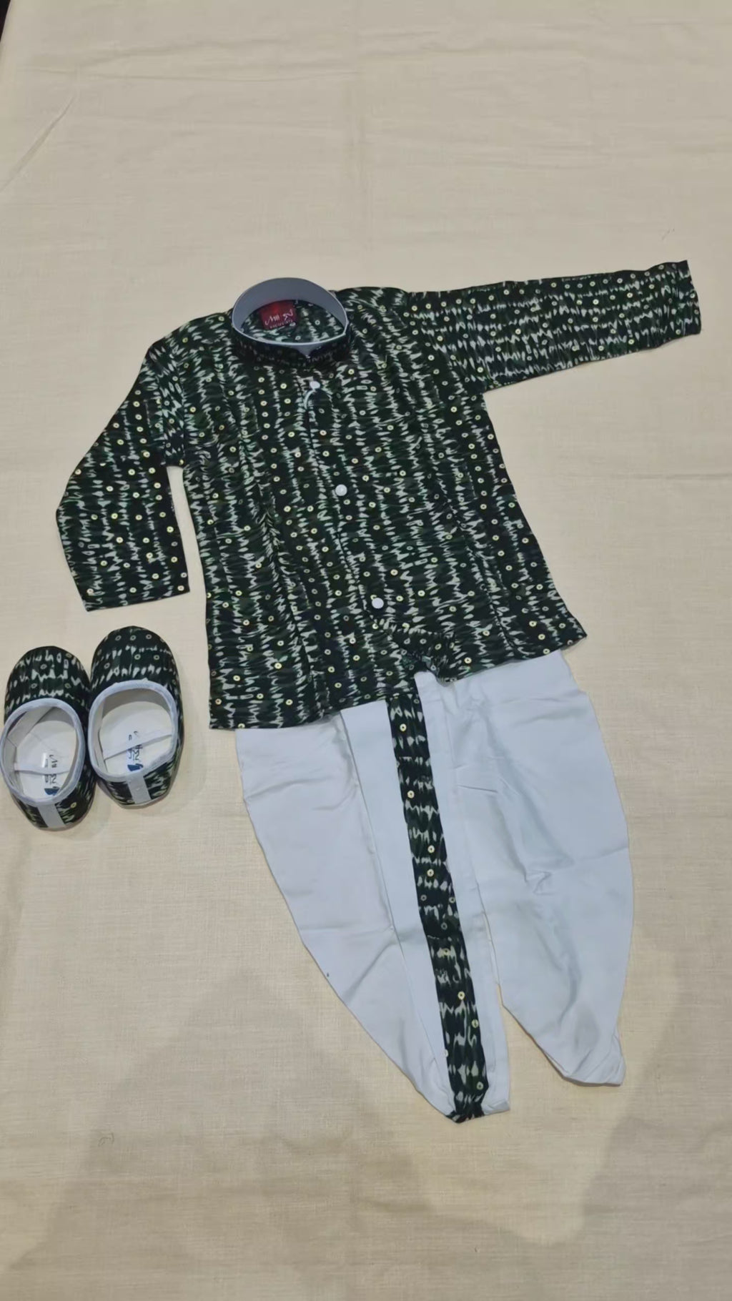 The Emerald Ikat Dhoti Set for Little baby(6204)