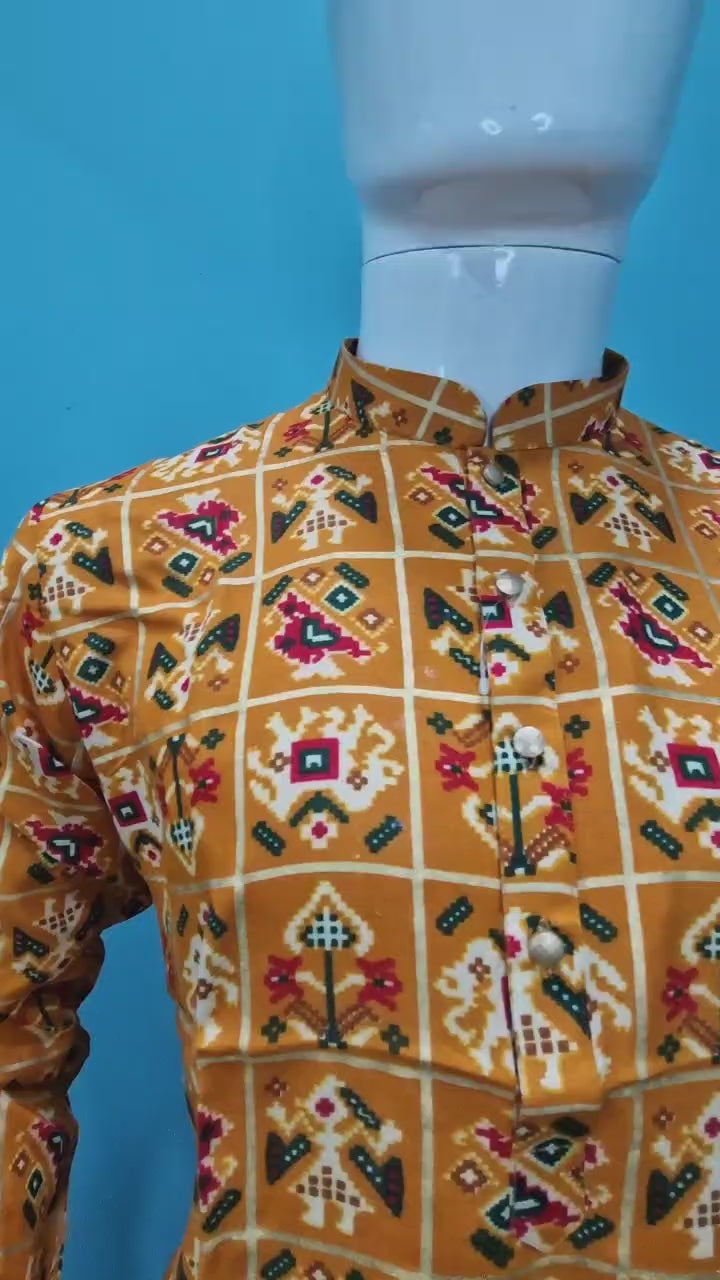 Men's Patoda Print Multicolourd Kurta(2409)