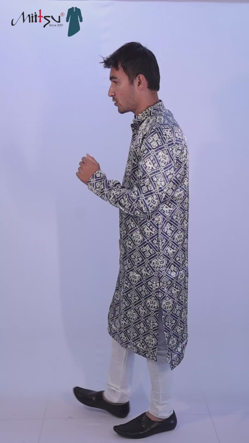 Regal Indigo Ikat Kurta (2781)