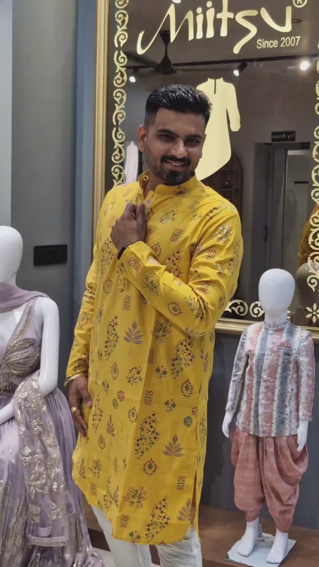 Mustard Bloom Heritage Printed Kurta (4578)