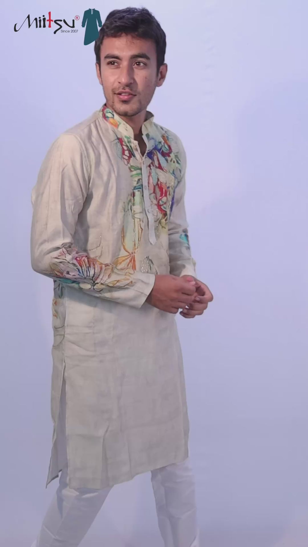 Ethereal Bloom Hand-Painted Kurta Set (167)