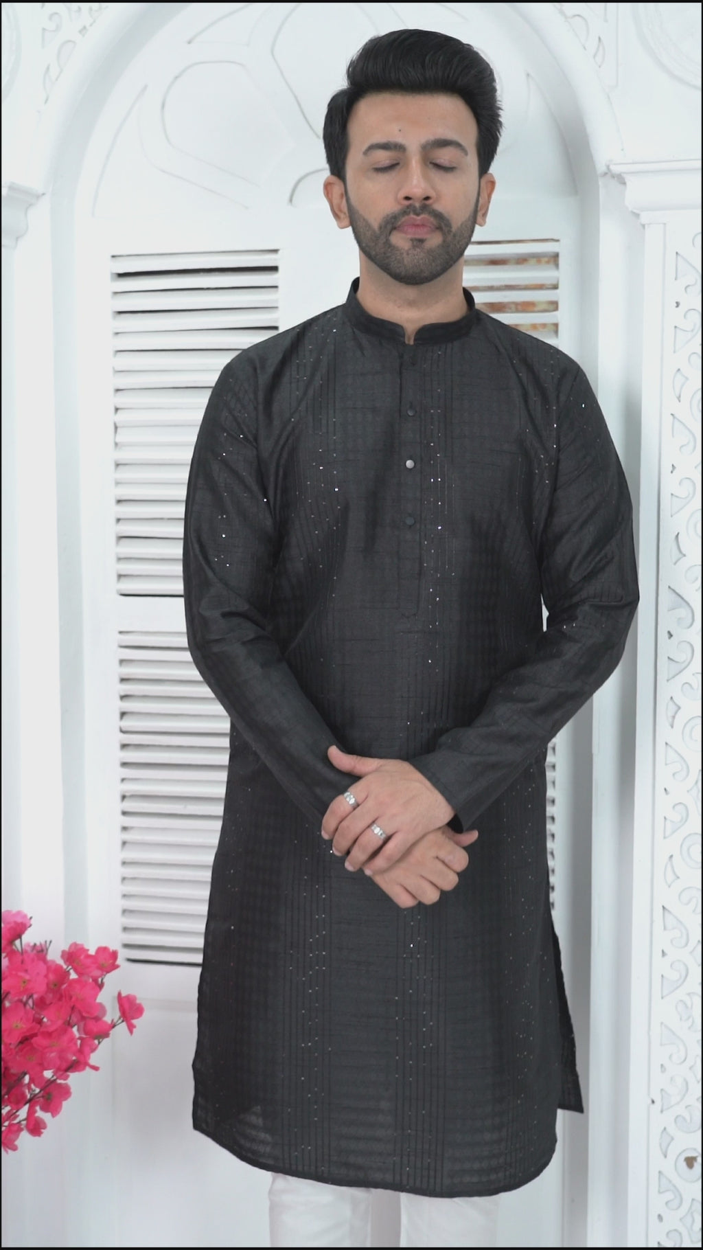 Noir Shimmer Classic Kurta" – By Miitsu (4250)