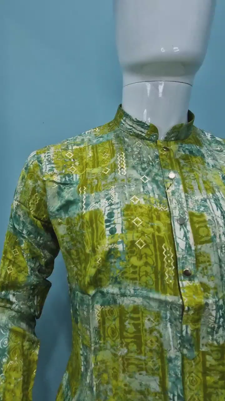 Abstract Green Casual Kurta  (2015)