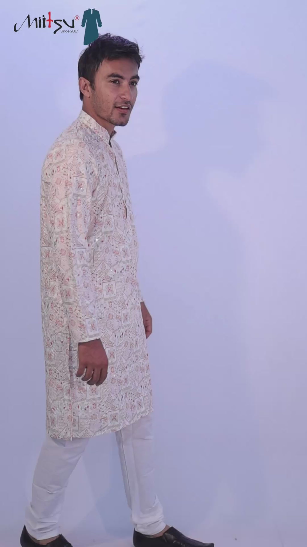 Ethereal Pastel Mosaic Kurta (123)