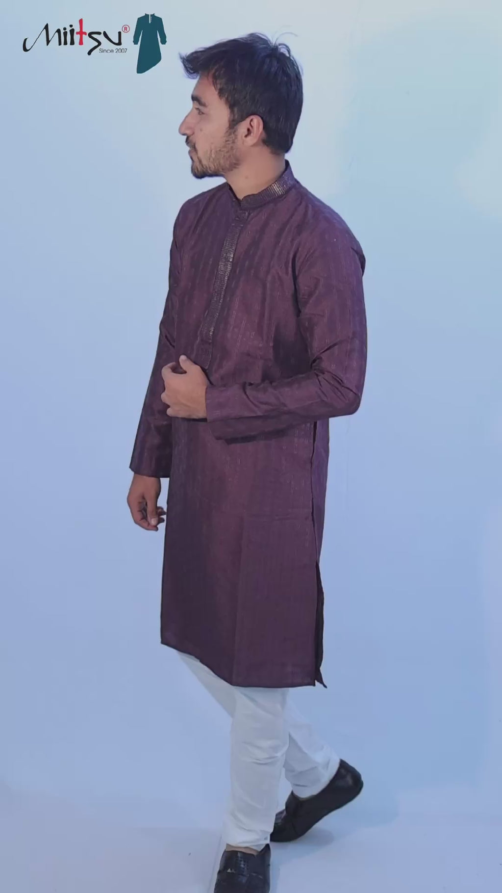 Royal Plum Textured Kurta
(7396)