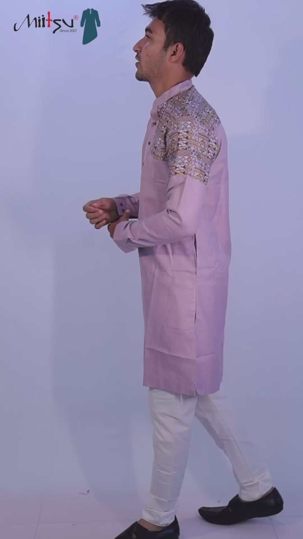 Heritage Touch Lavender Kurta with Front & Back Shoulder Design (280)