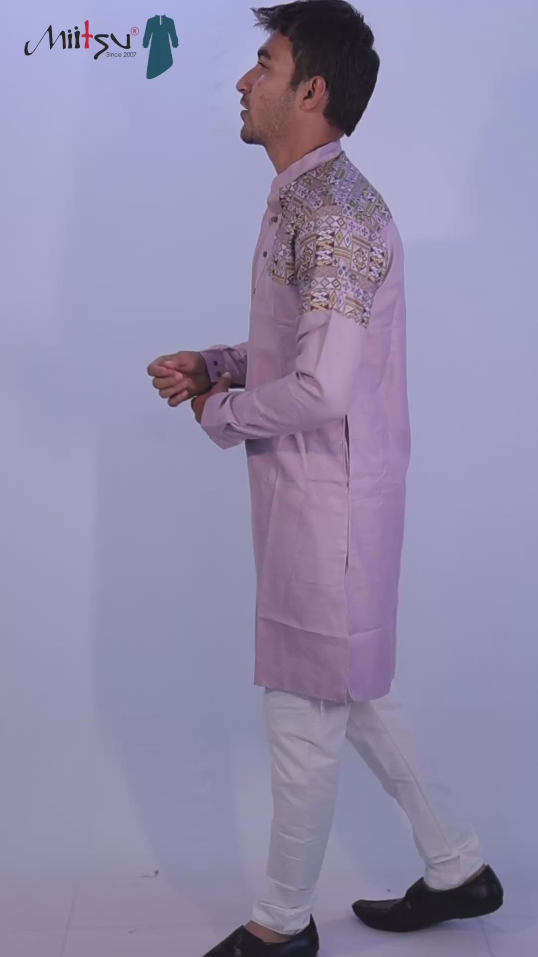 Heritage Touch Lavender Kurta with Front & Back Shoulder Design (280)