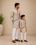 Mitsu Father-Son Abstract Print Kurta – Premium Festive Collection (6082)