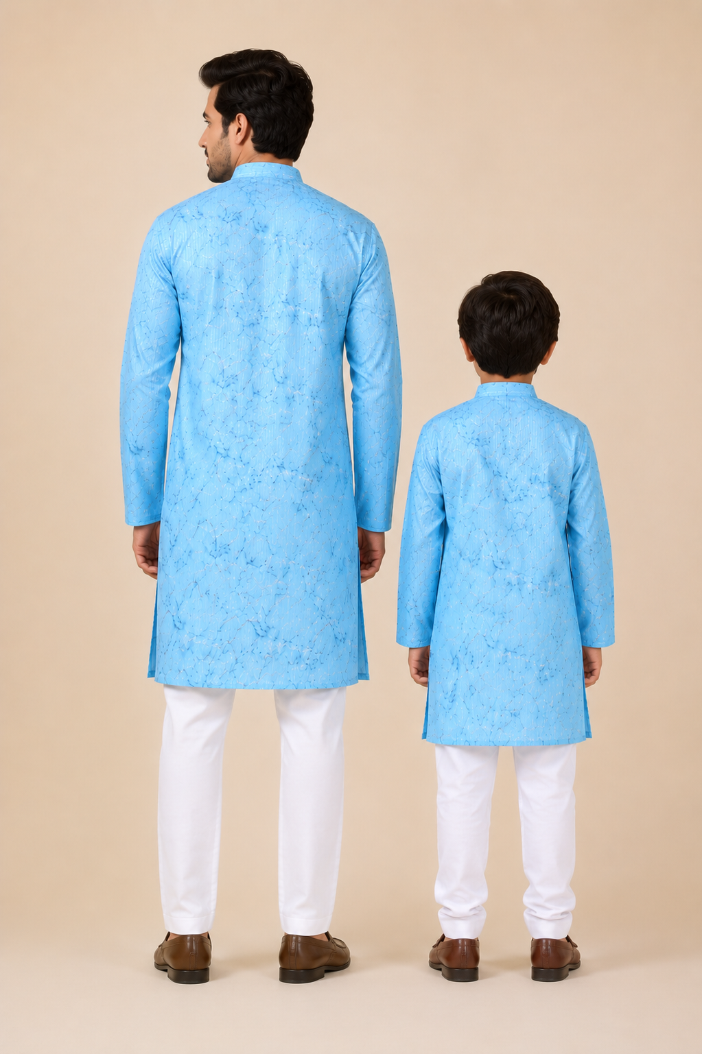 Sky Blue Father-Son Matching Kurta (4545)
