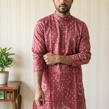 Mauve Bandhani Inspired Premium Ethnic Wear (2709)