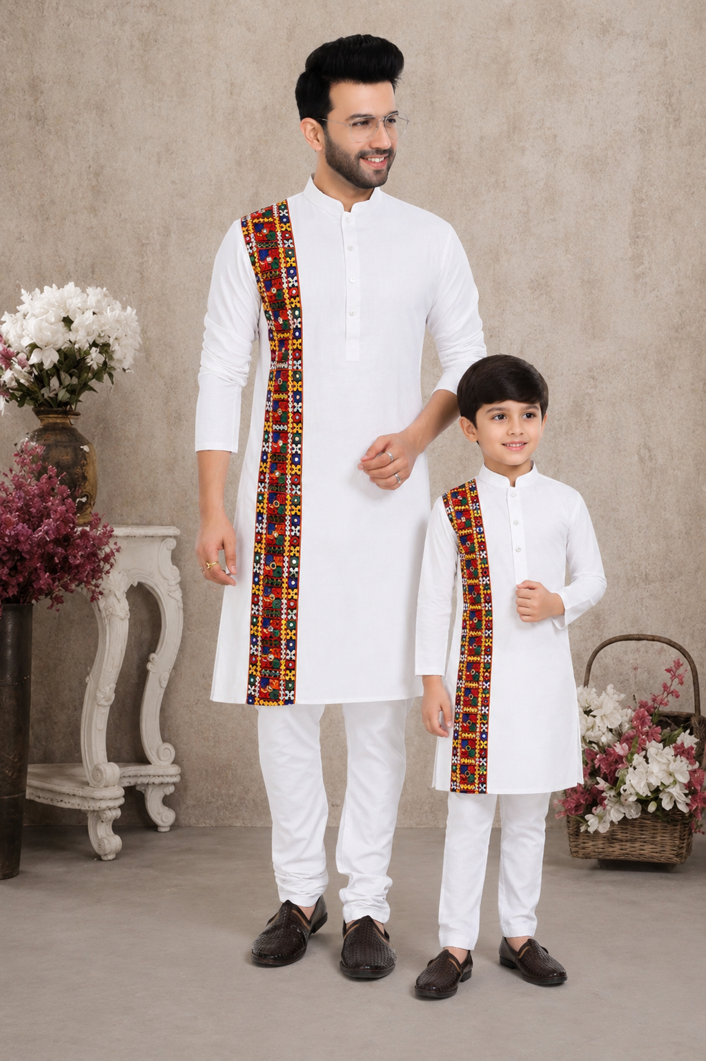 Heritage White Twinning Kurta Set(4053)