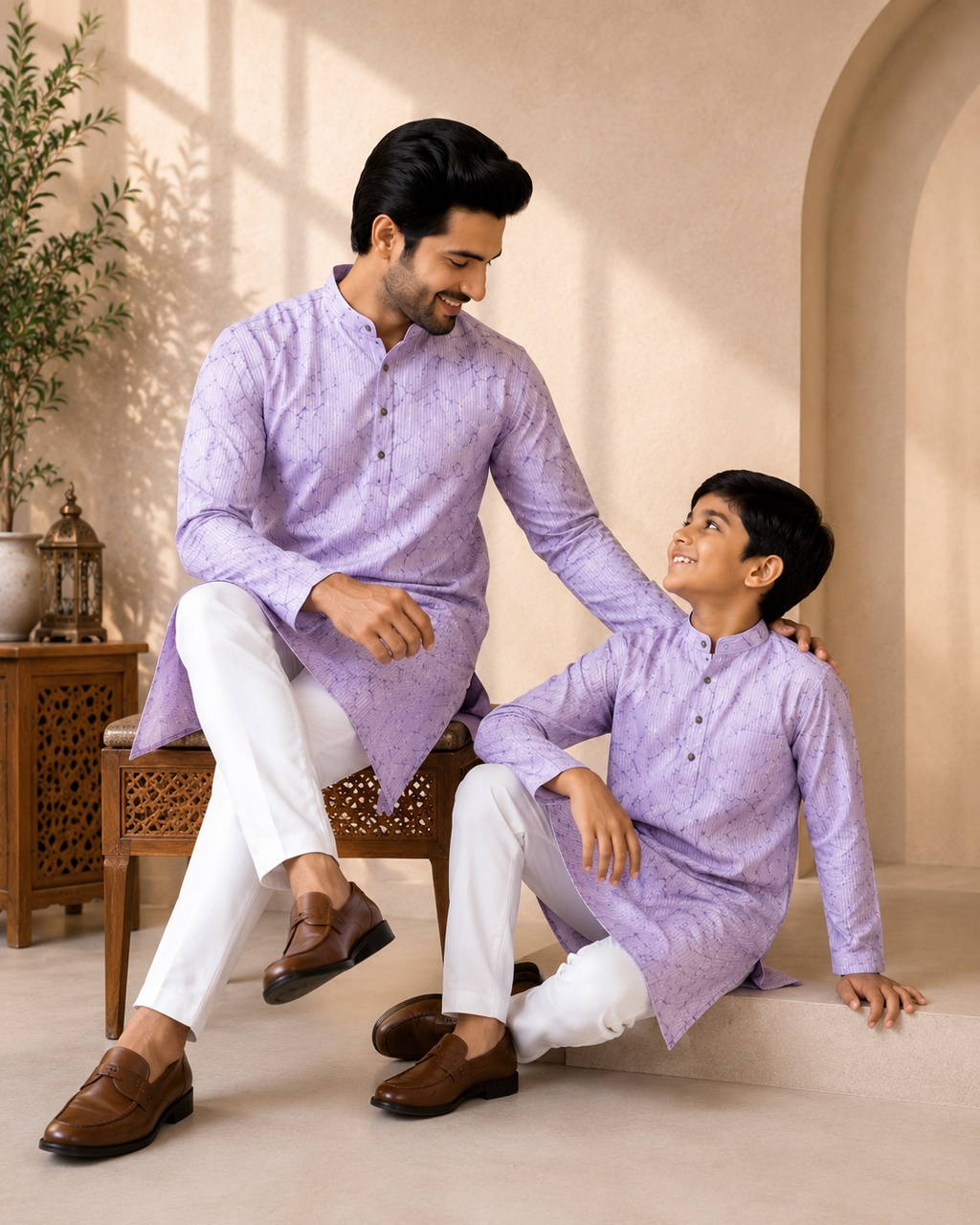 Lavender Father-Son Matching Kurta (4545)