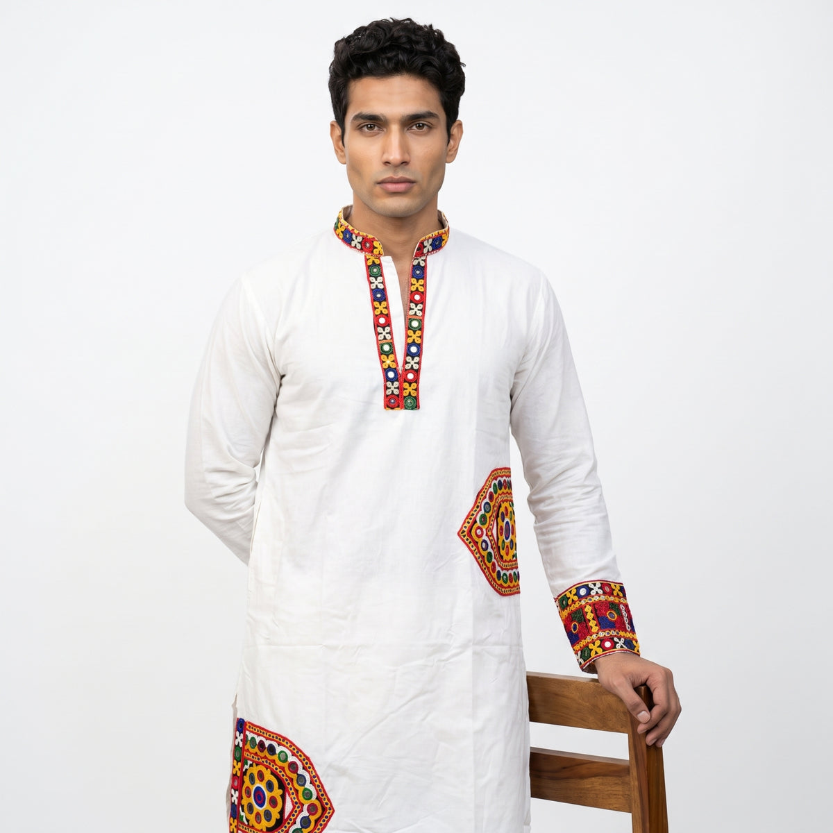 Men’s Festive Kutchi Mirror-Work Kurta (2878)