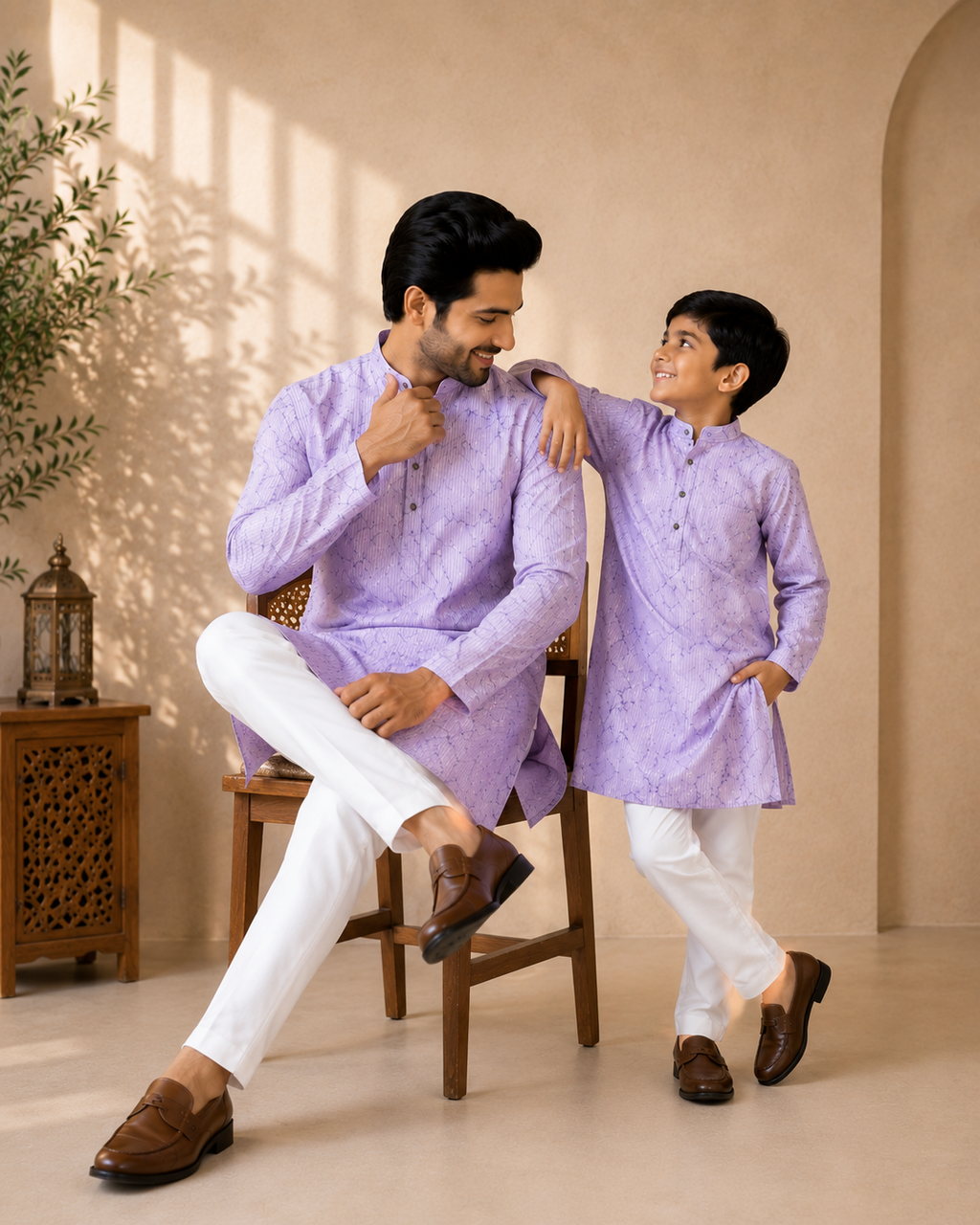 Lavender Father-Son Matching Kurta (4545)