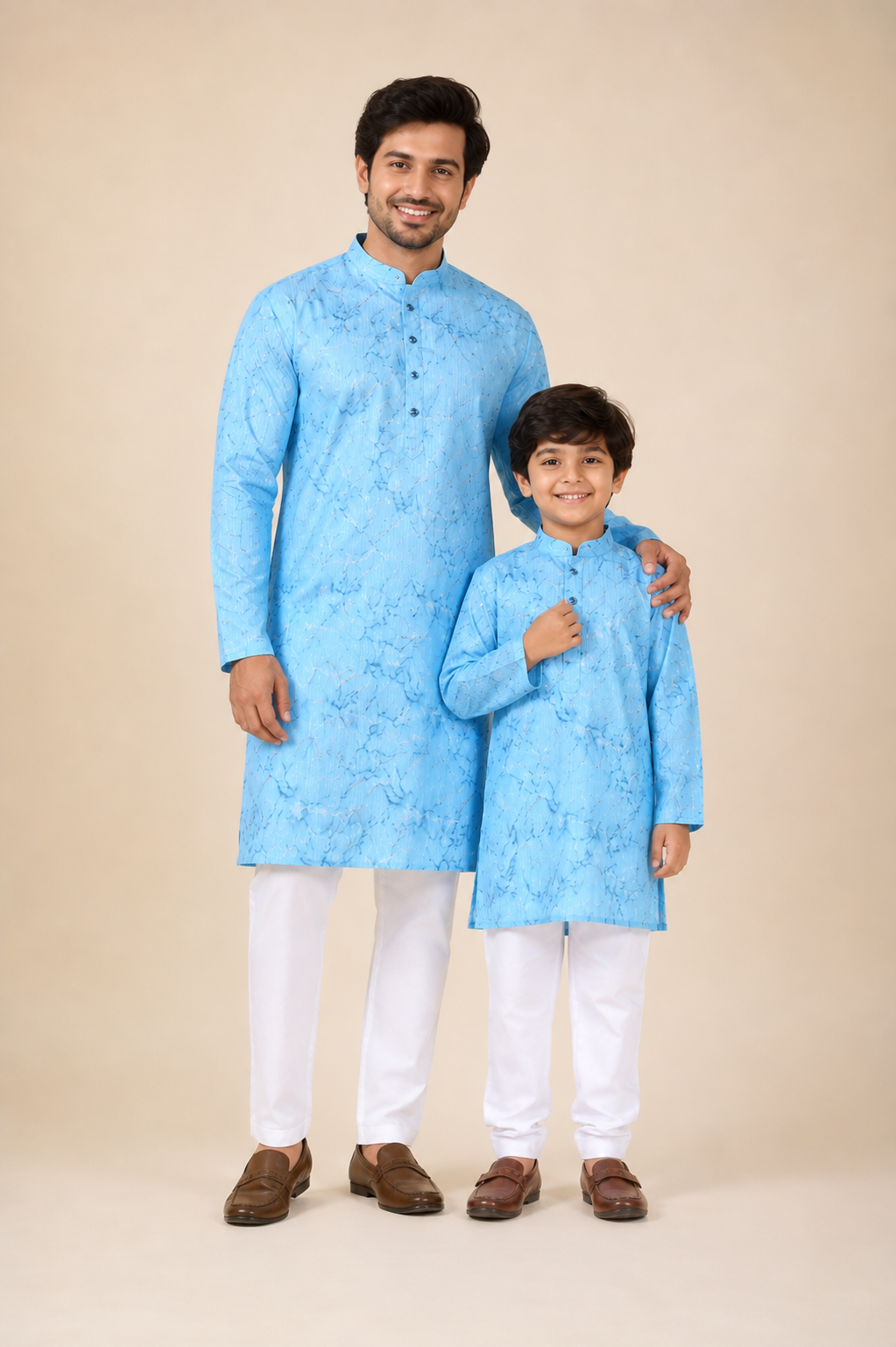 Sky Blue Father-Son Matching Kurta (4545)
