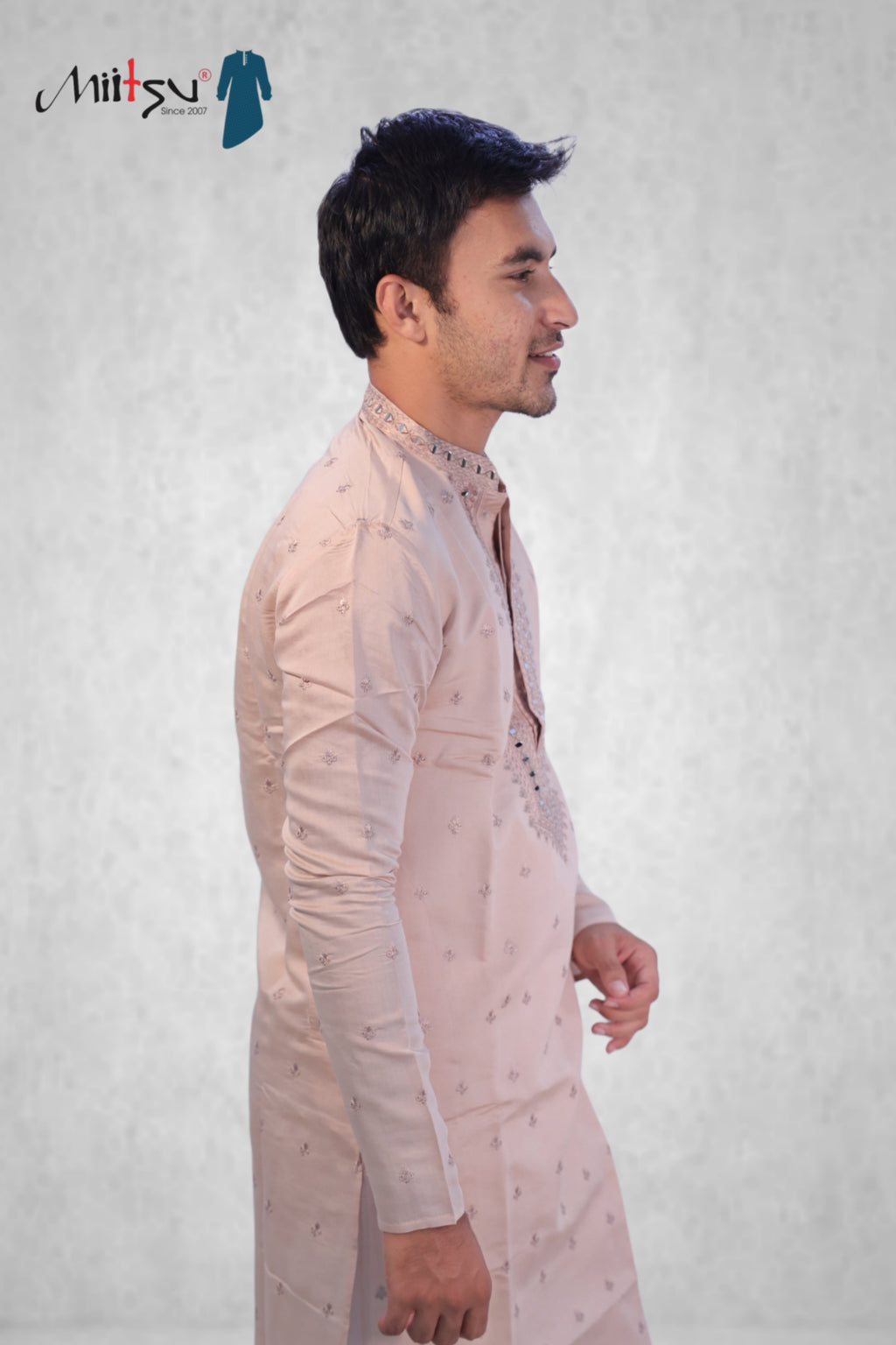 Blush Royale Mirror-Work Kurta
Set (7370)