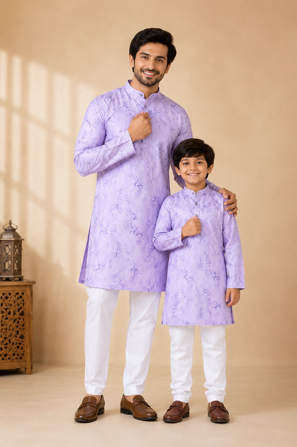Lavender Father-Son Matching Kurta (4545)
