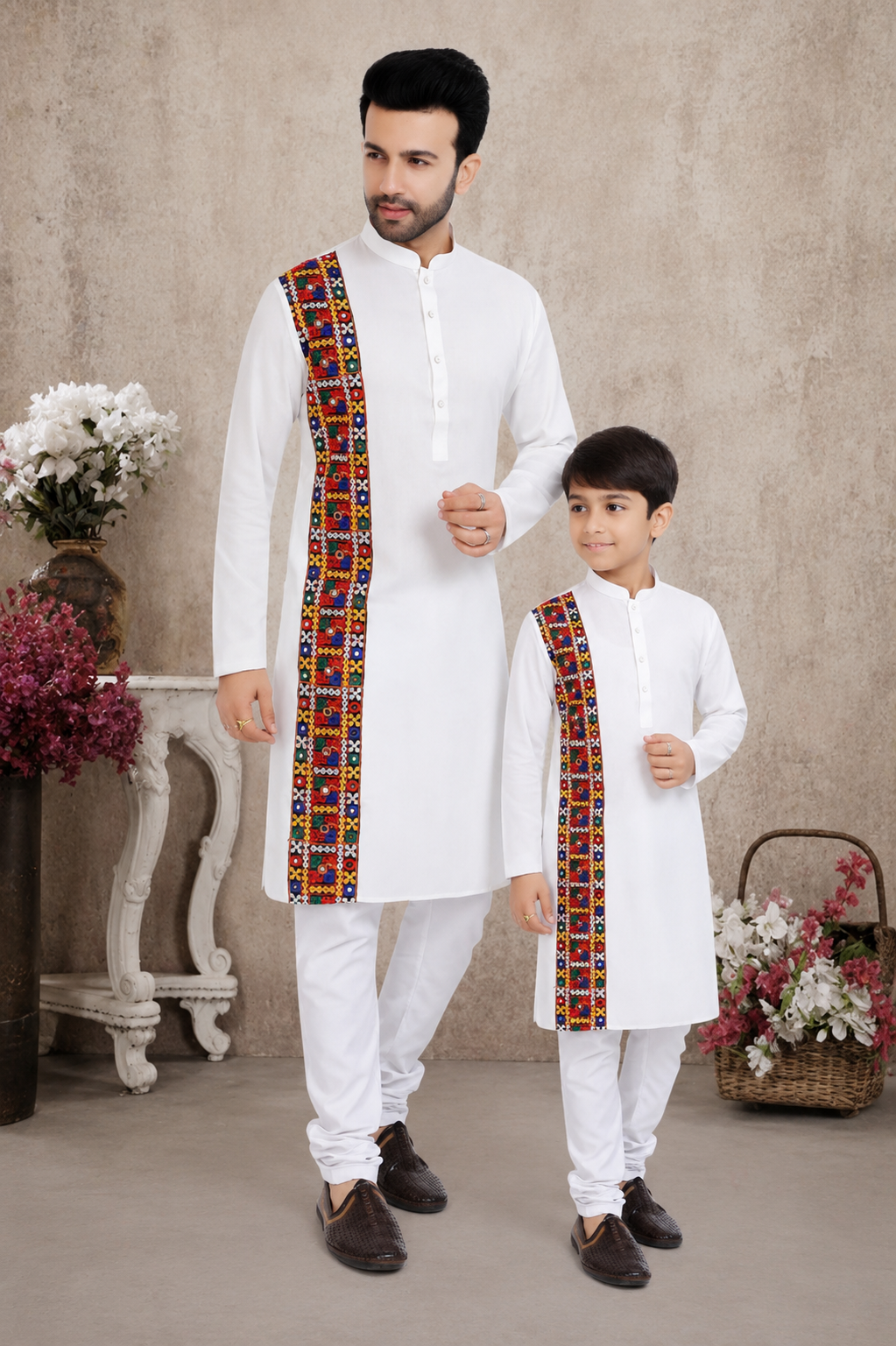 Heritage White Twinning Kurta Set(4053)