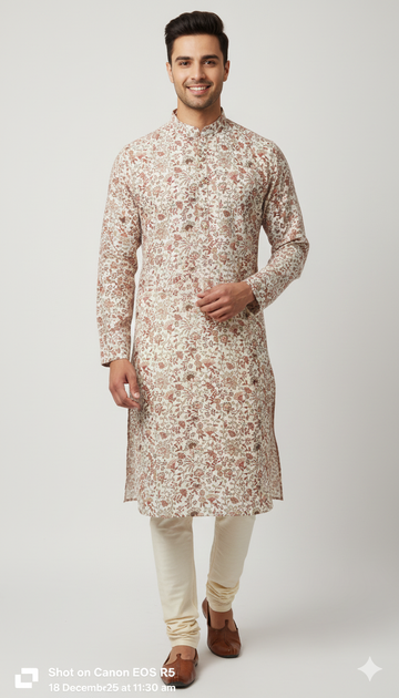 Blush Bloom Floral Kurta – Timeless Garden Edit (20158)