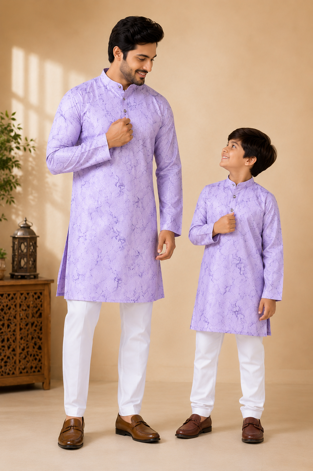 Lavender Father-Son Matching Kurta (4545)