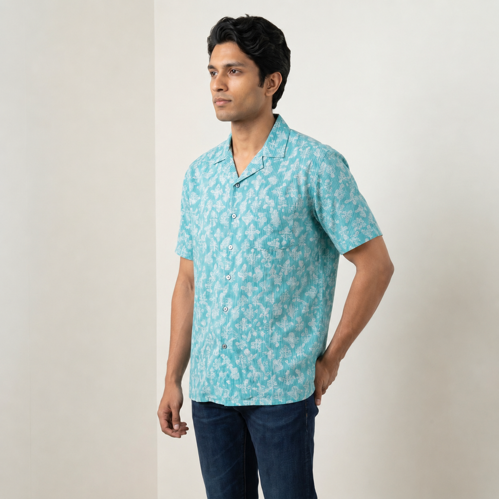 Azure Heritage Designer Cotton Shirt (1131)