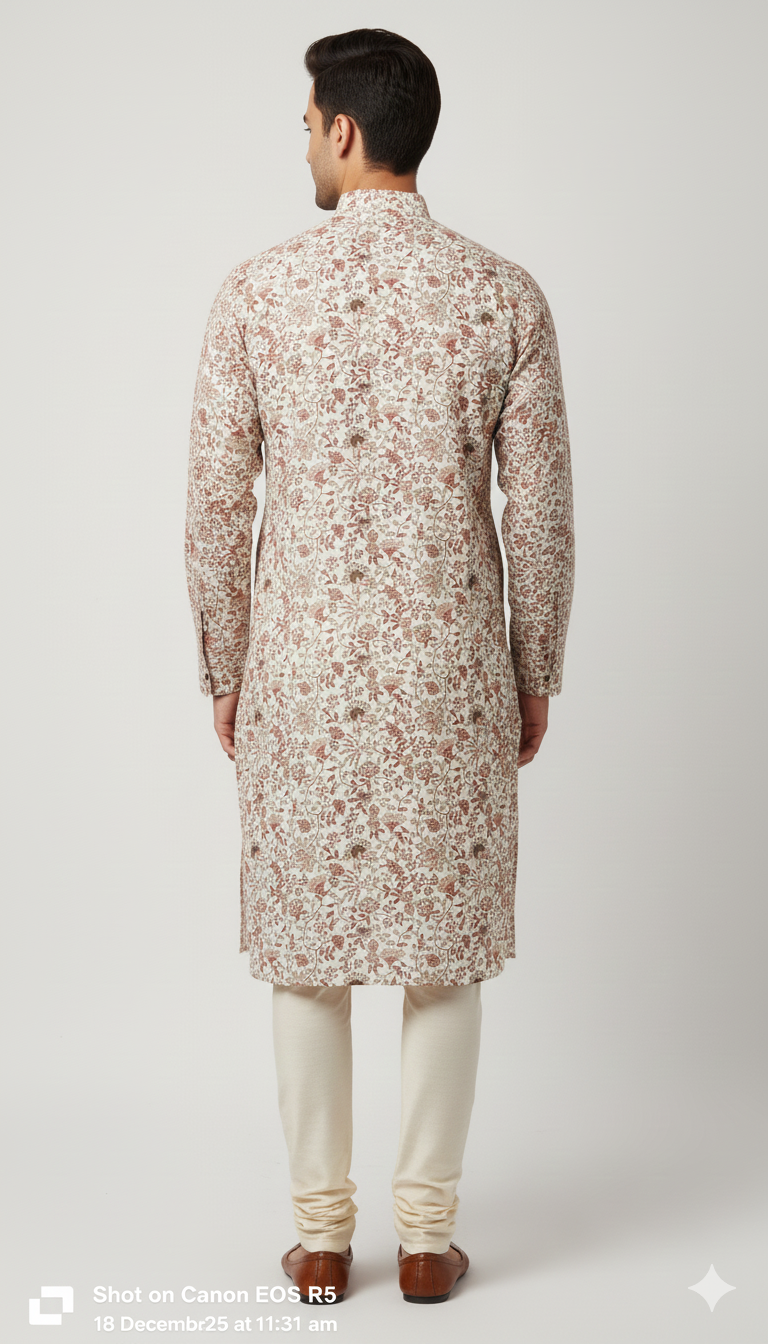 Blush Bloom Floral Kurta – Timeless Garden Edit (20158)