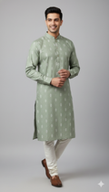 Sage Green Minimal Motif Kurta (20265)