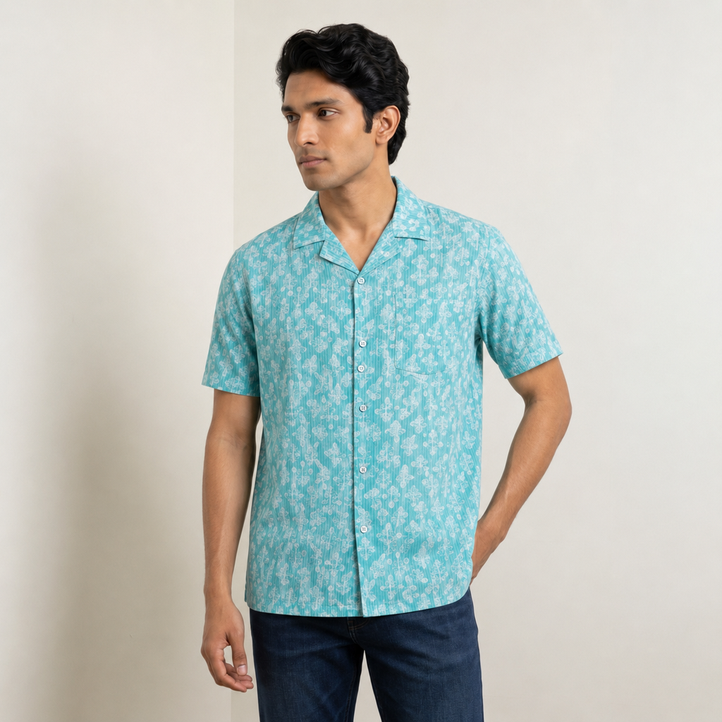 Azure Heritage Designer Cotton Shirt (1131)
