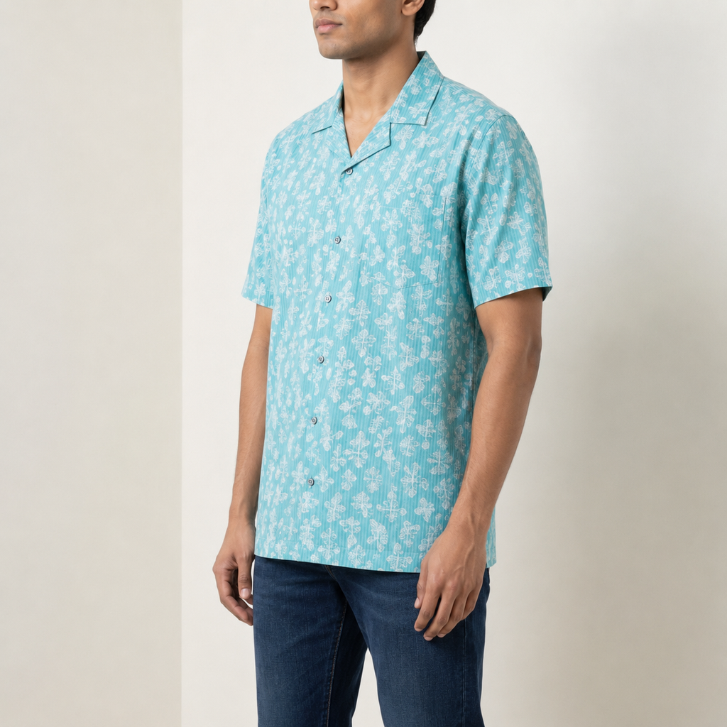 Azure Heritage Designer Cotton Shirt (1131)