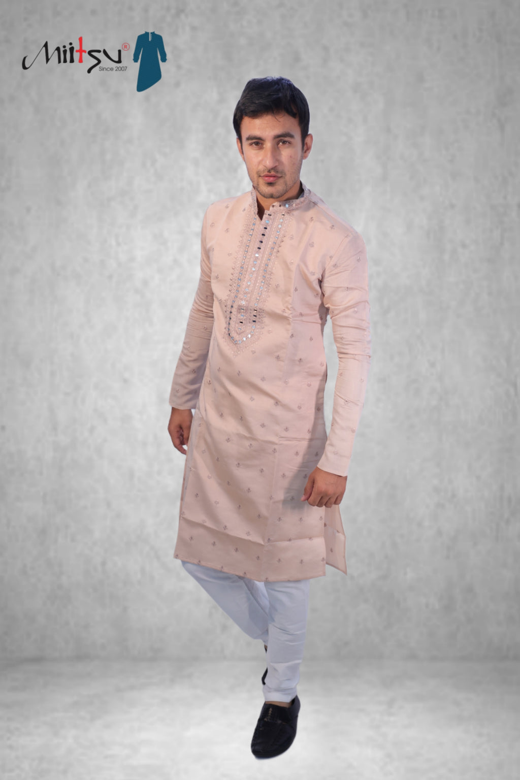 Blush Royale Mirror-Work Kurta
Set (7370)